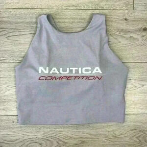 Women's Nautica Competition Crop Top Light Grey Heather NWT Multiple Sizes